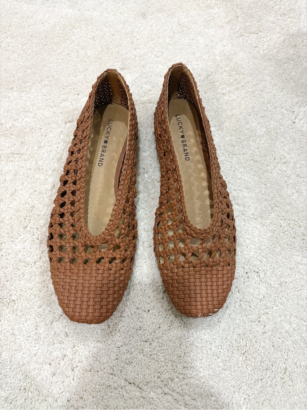 Lucky Brand French Style Women’s Woven Ballet Flat Brown Size 9